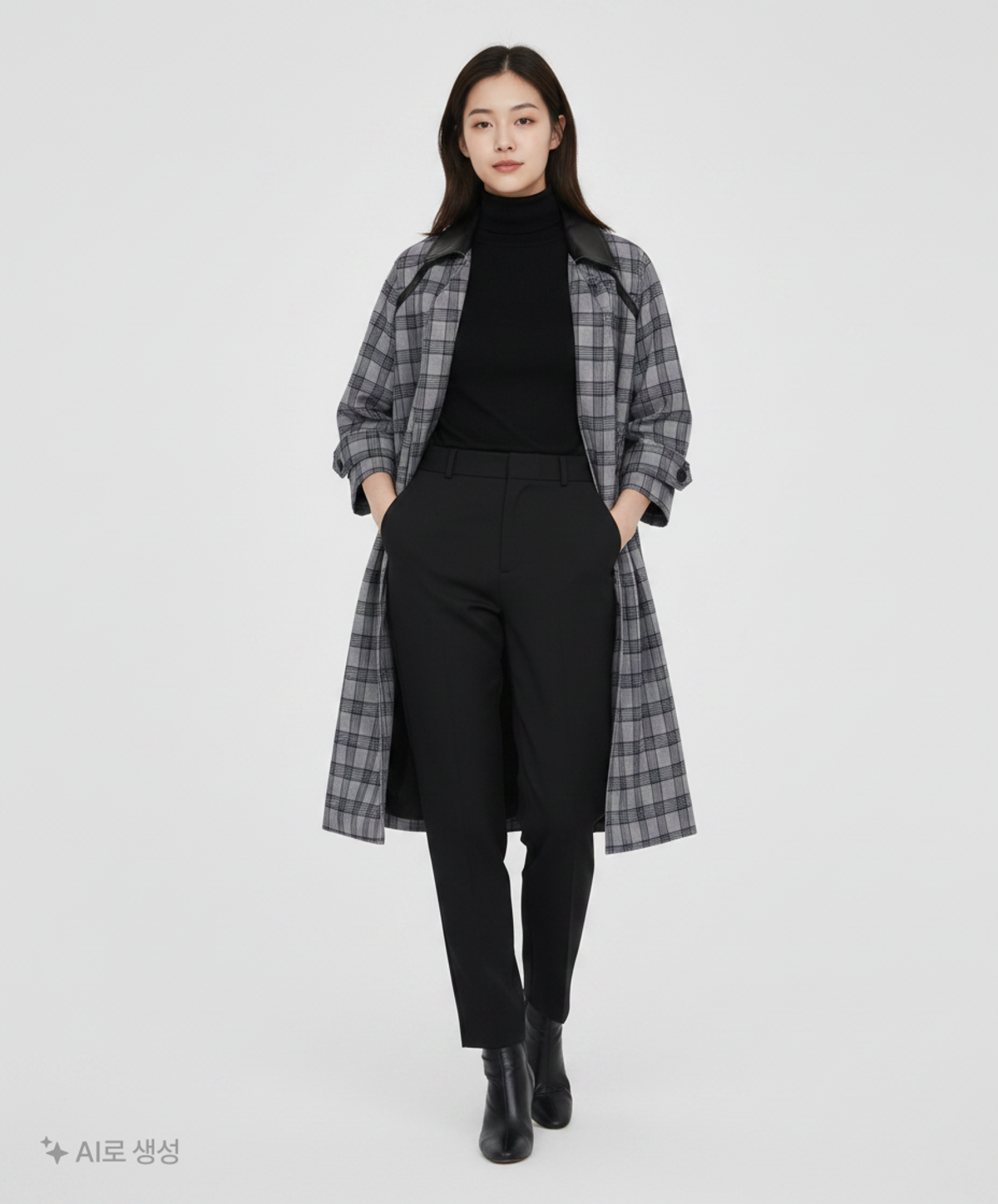 제너럴 아이디어(GENERAL IDEA) 클래식 체크 맥코트 [GREY] / S22A02001 S