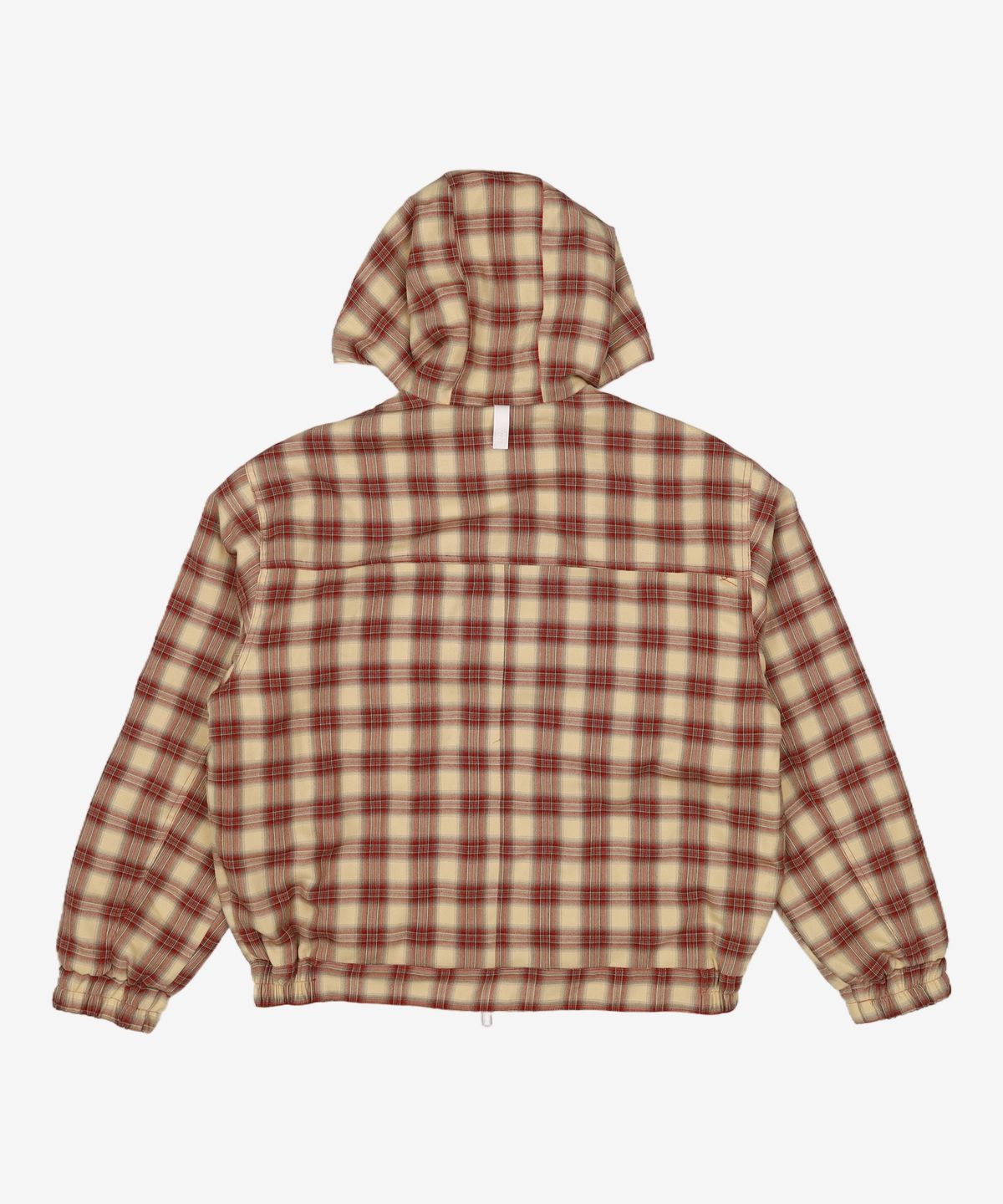 노매뉴얼(NOMANUAL) CHECK HOODED JACKET - BURGUNDY L
