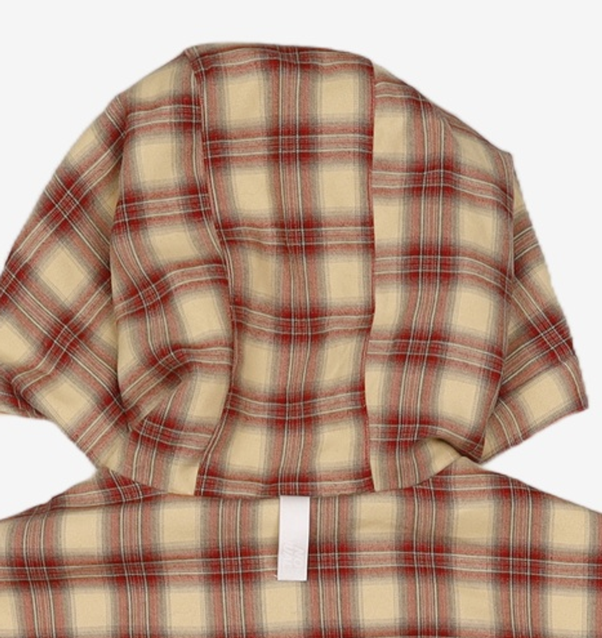 노매뉴얼(NOMANUAL) CHECK HOODED JACKET - BURGUNDY L