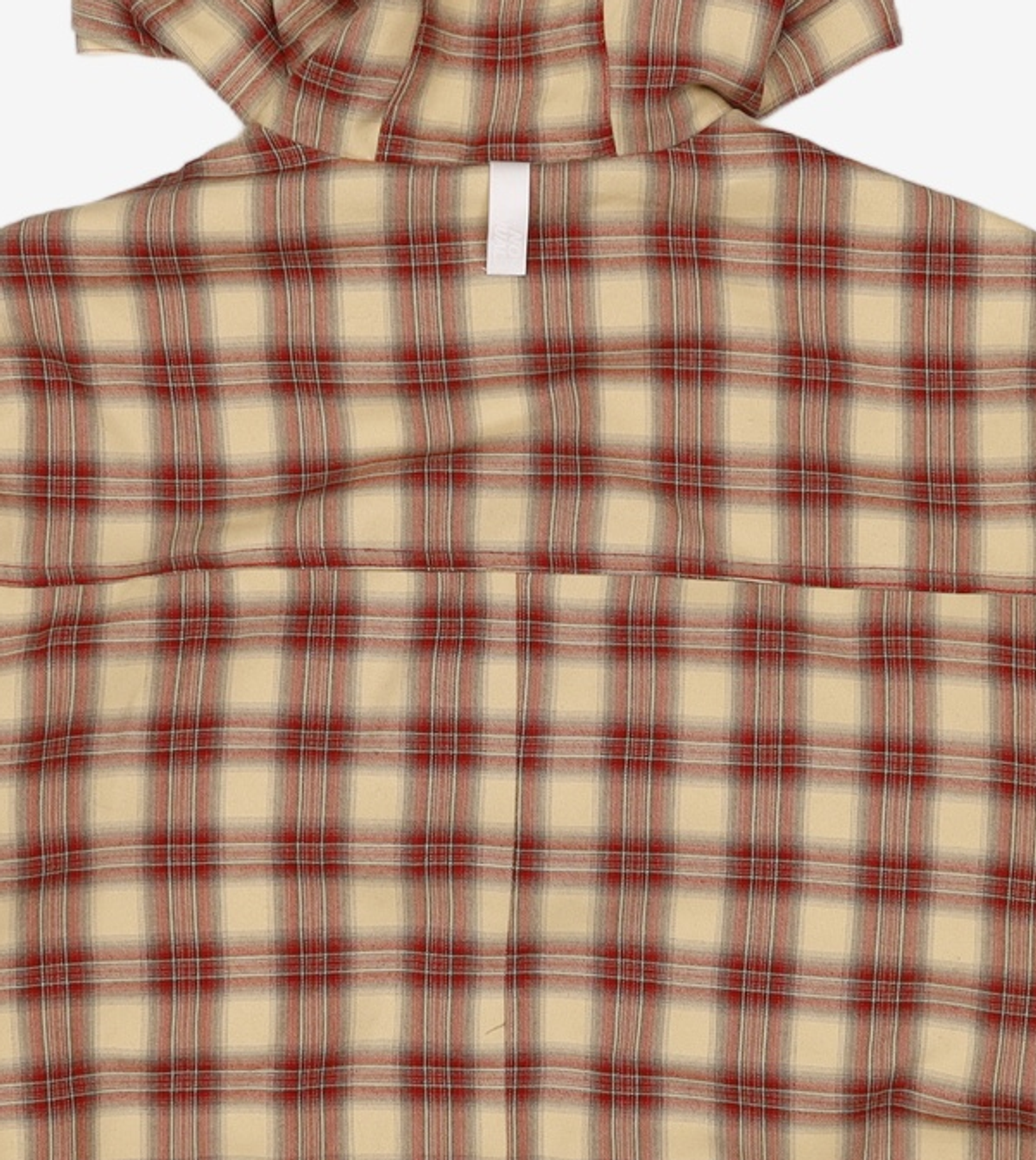 노매뉴얼(NOMANUAL) CHECK HOODED JACKET - BURGUNDY L