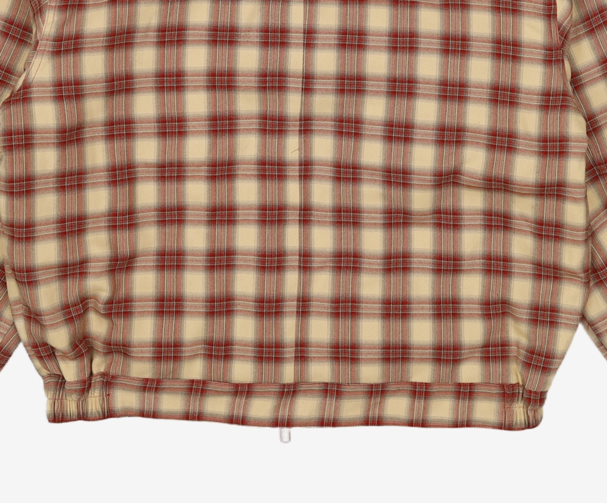노매뉴얼(NOMANUAL) CHECK HOODED JACKET - BURGUNDY L