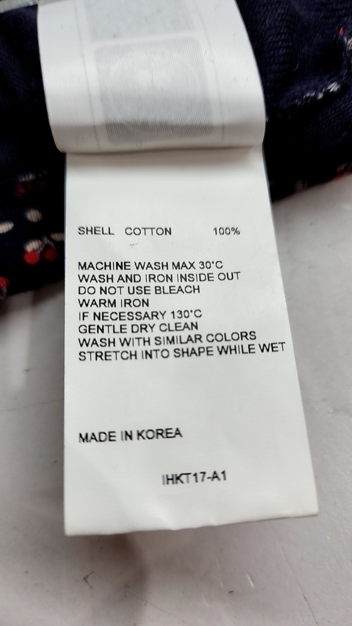 키르시(KIRSH) 체리 패턴 셔링 티 IH [네이비] 1