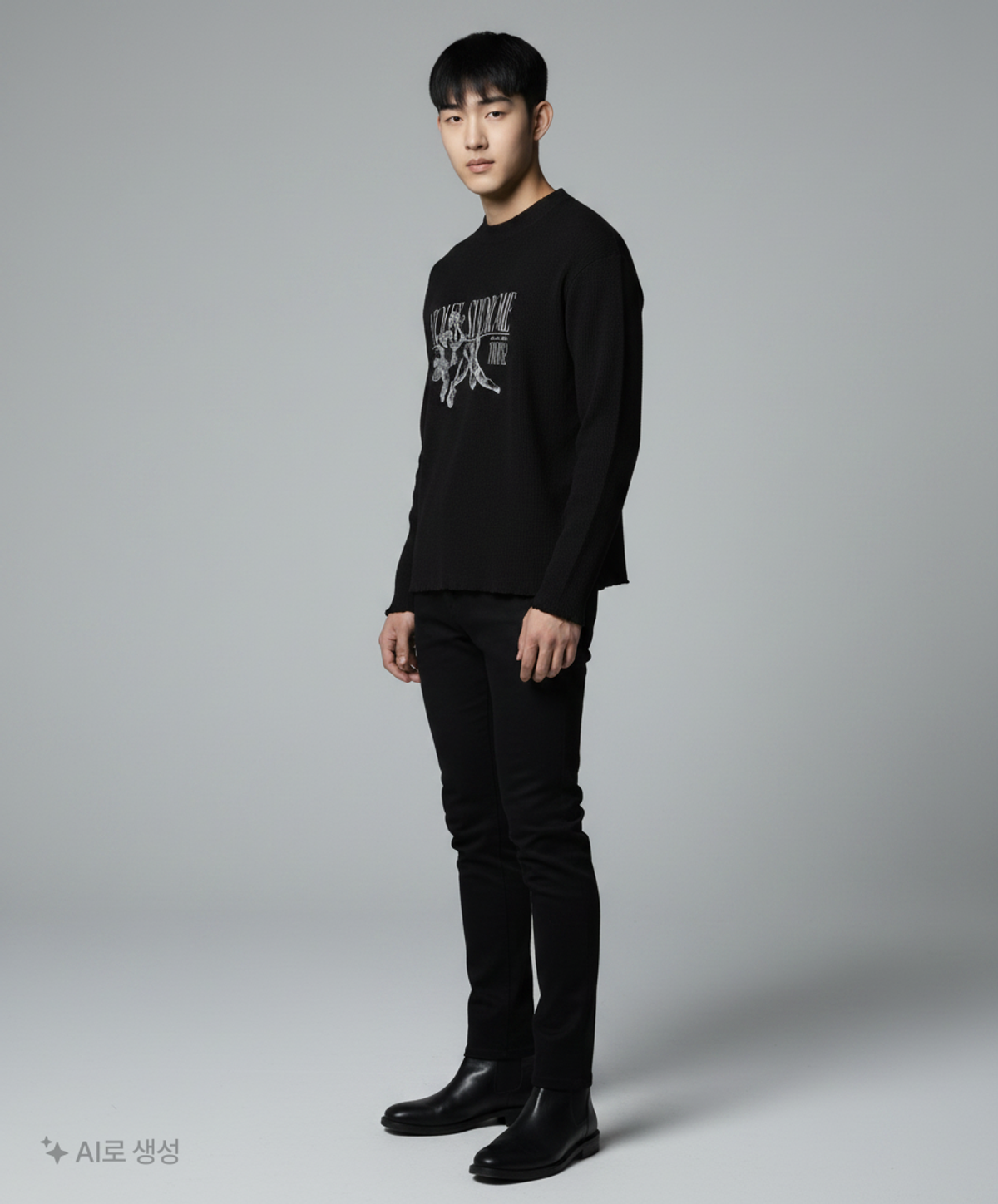 서피스에디션(SURFACE EDITION) ROCK&ROLL CUPID RIB TSHIRT_BLACK L