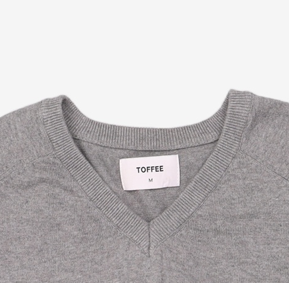 토피(TOFFEE) 래글런 브이넥 니트 (GREY) M