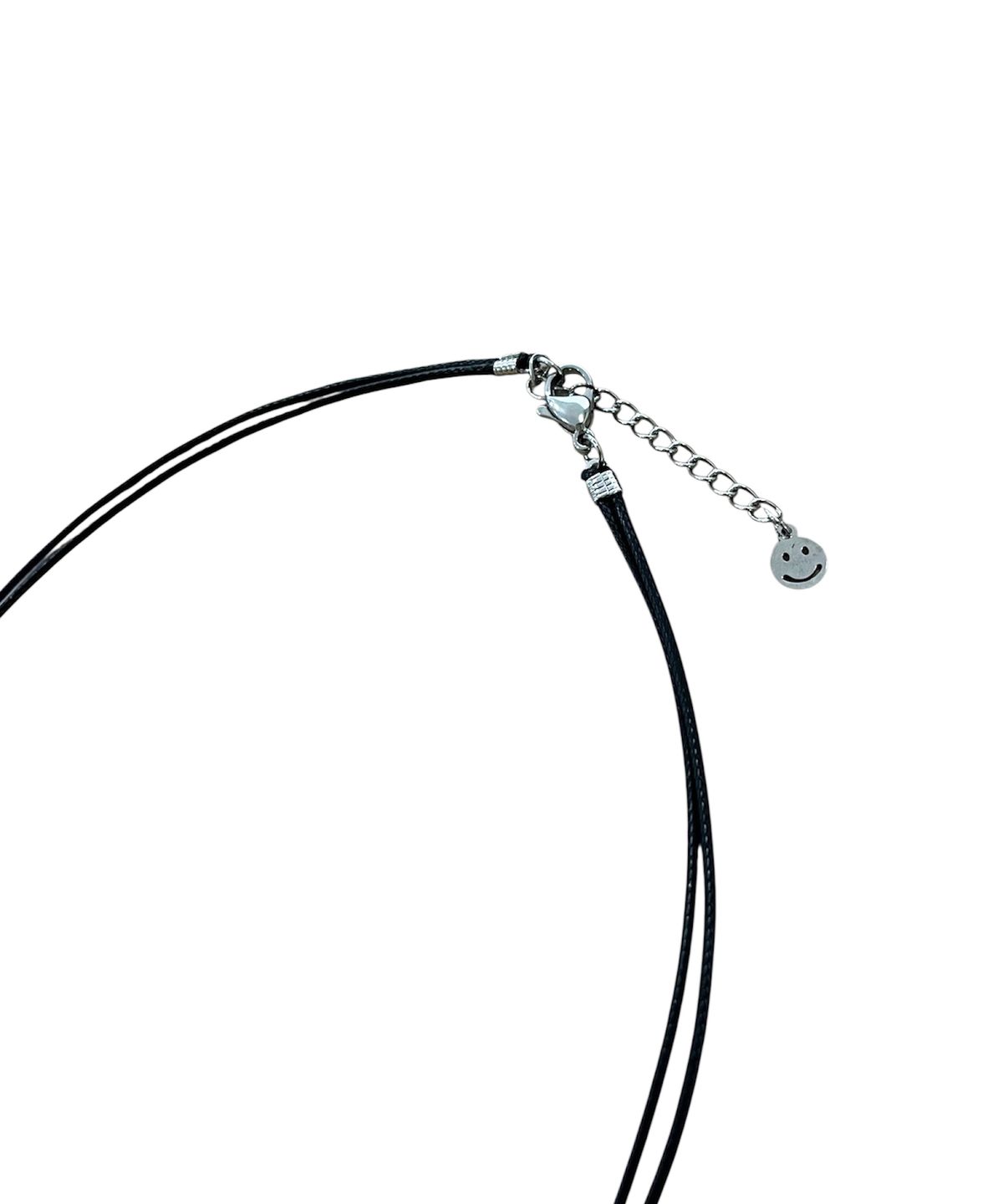 스케이터락(SK8ER ROCK) Hammering Drop Cord Necklace (Black Silver)