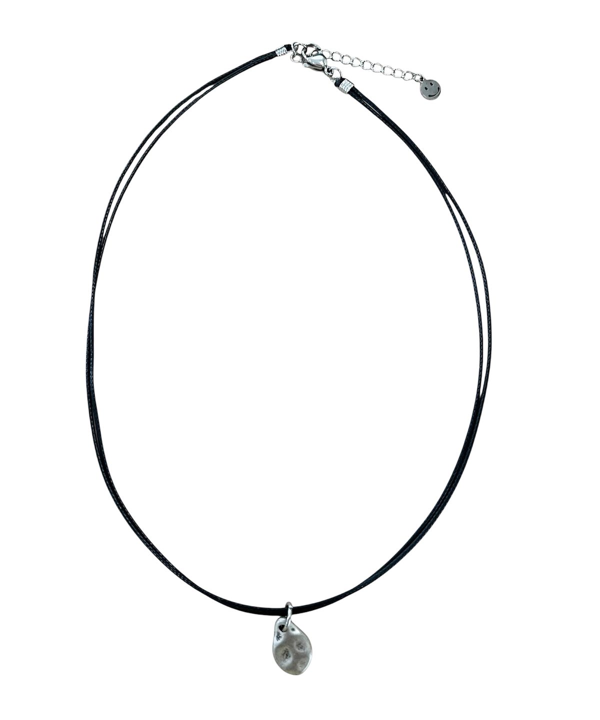 스케이터락(SK8ER ROCK) Hammering Drop Cord Necklace (Black Silver)