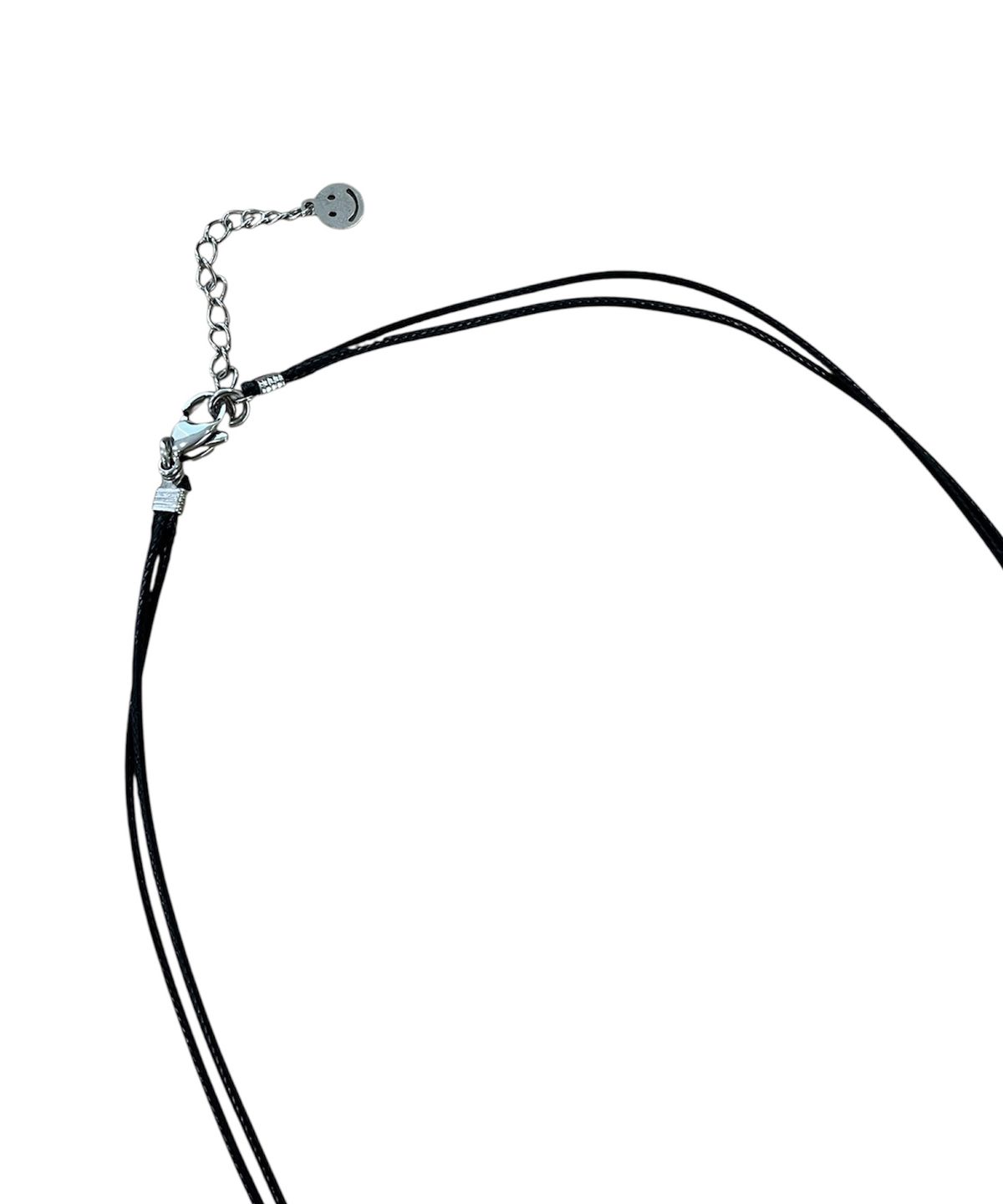 스케이터락(SK8ER ROCK) Hammering Heart Cord Necklace (Black Silver)