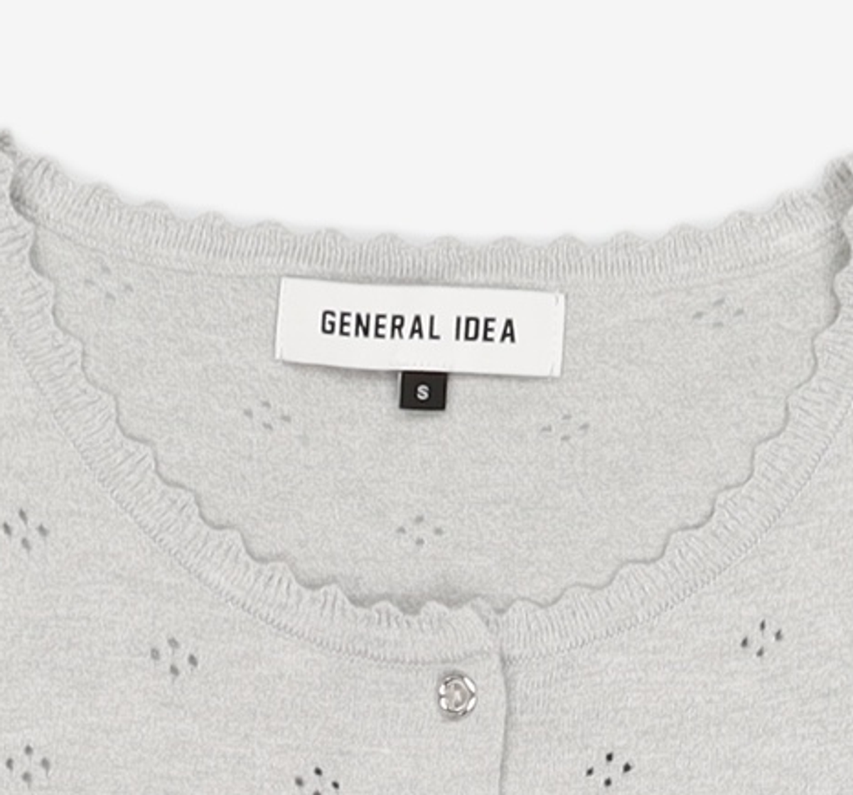제너럴 아이디어(GENERAL IDEA) 레이스 펀칭 하프 가디건 [MELANGE GREY] / WBD2L04542 S