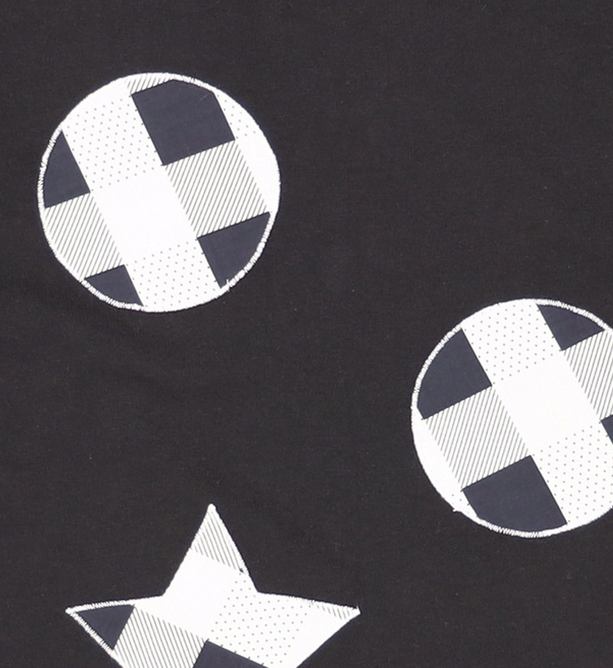 오헤시오(OHESHIO) CHECK PATCHY T-SHIRTS, BLACK XS