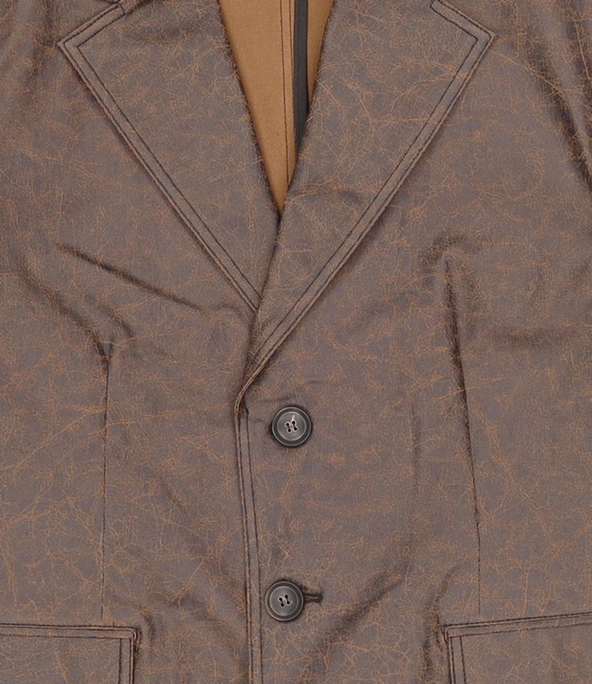 메종미네드(MAISON MINED) CRACK COATING BLAZER BROWN L