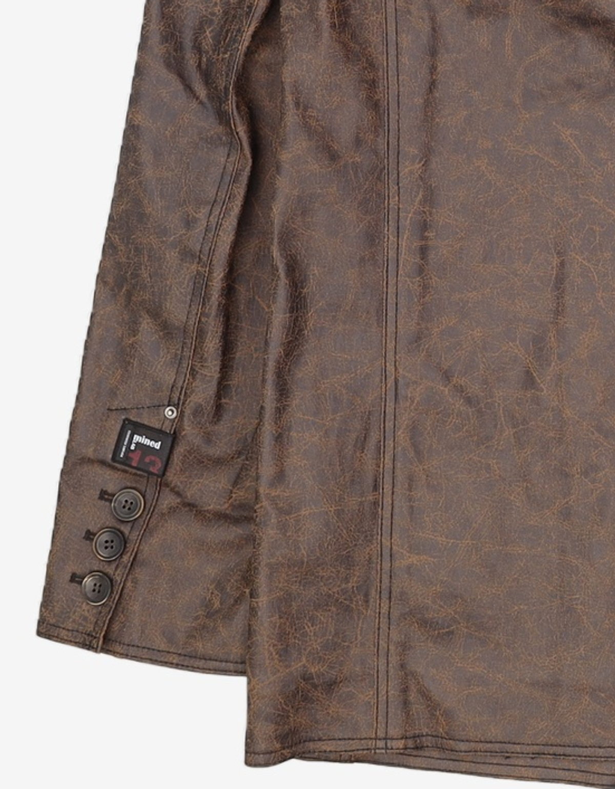 메종미네드(MAISON MINED) CRACK COATING BLAZER BROWN L