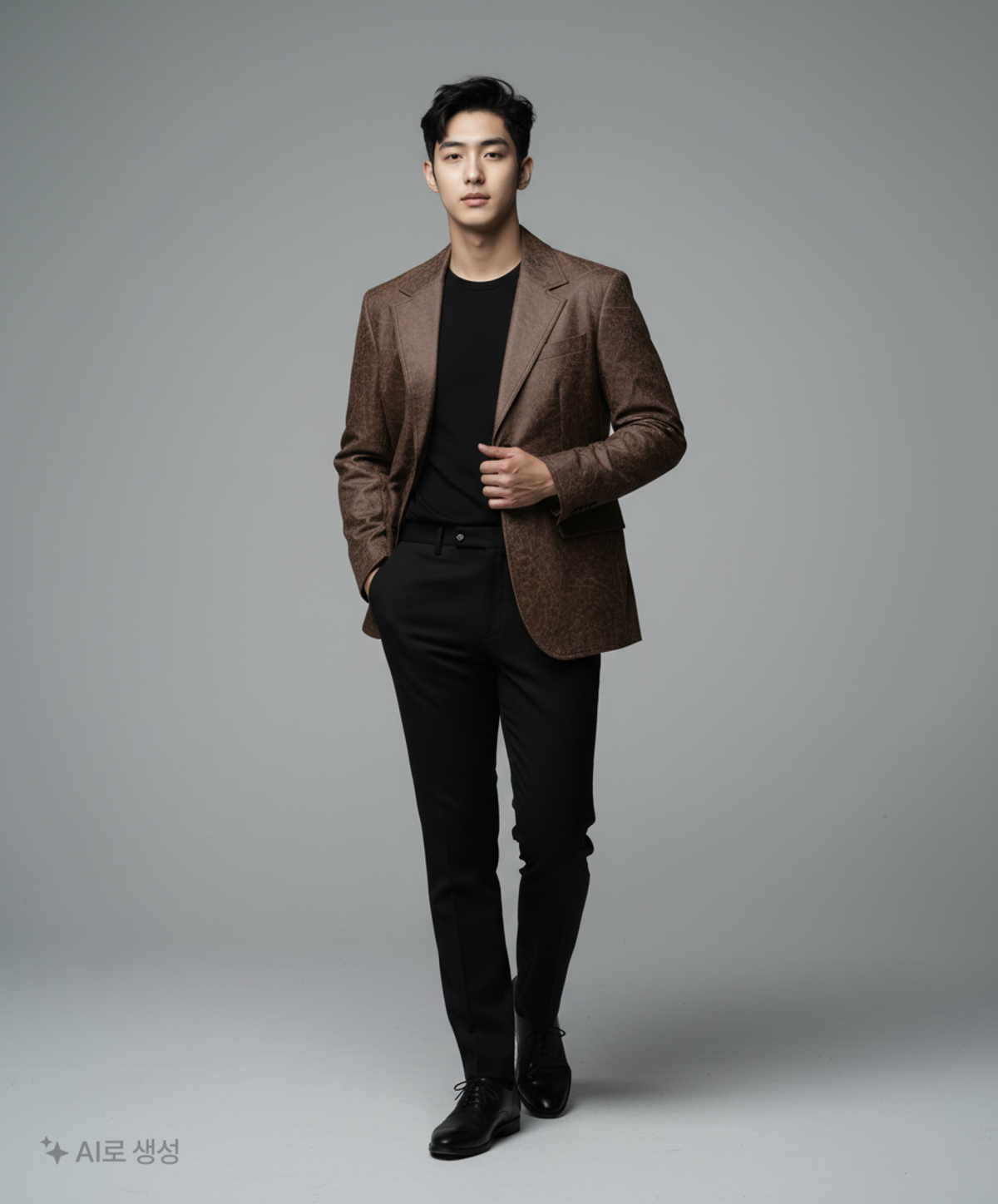 메종미네드(MAISON MINED) CRACK COATING BLAZER BROWN L