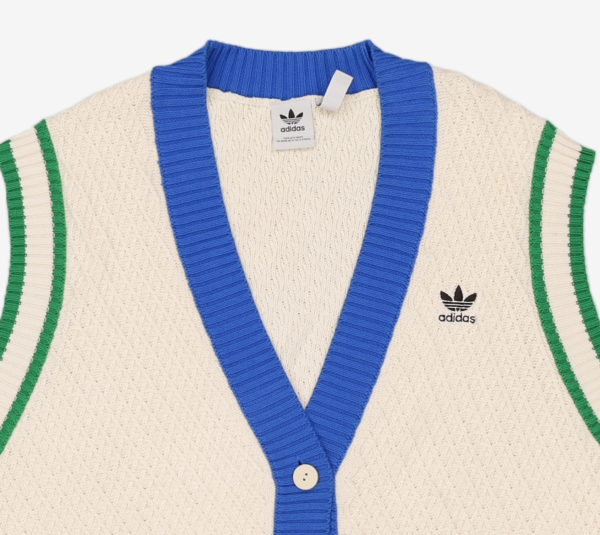 아디다스(ADIDAS) 70s 니트 베스트 - 크림:블루:그린 / IK7492 L