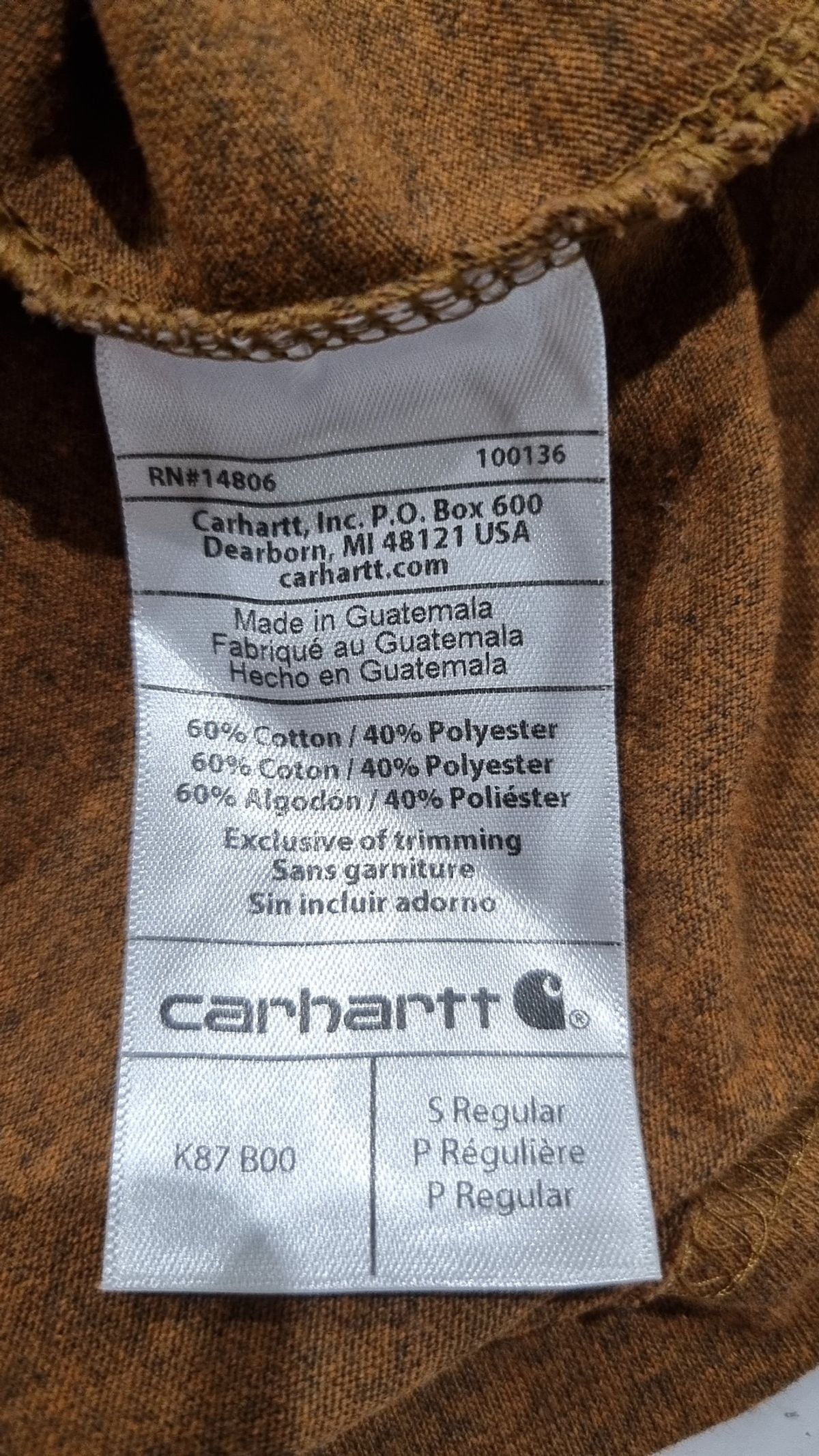칼하트(CARHARTT) 반소매 티셔츠 S
