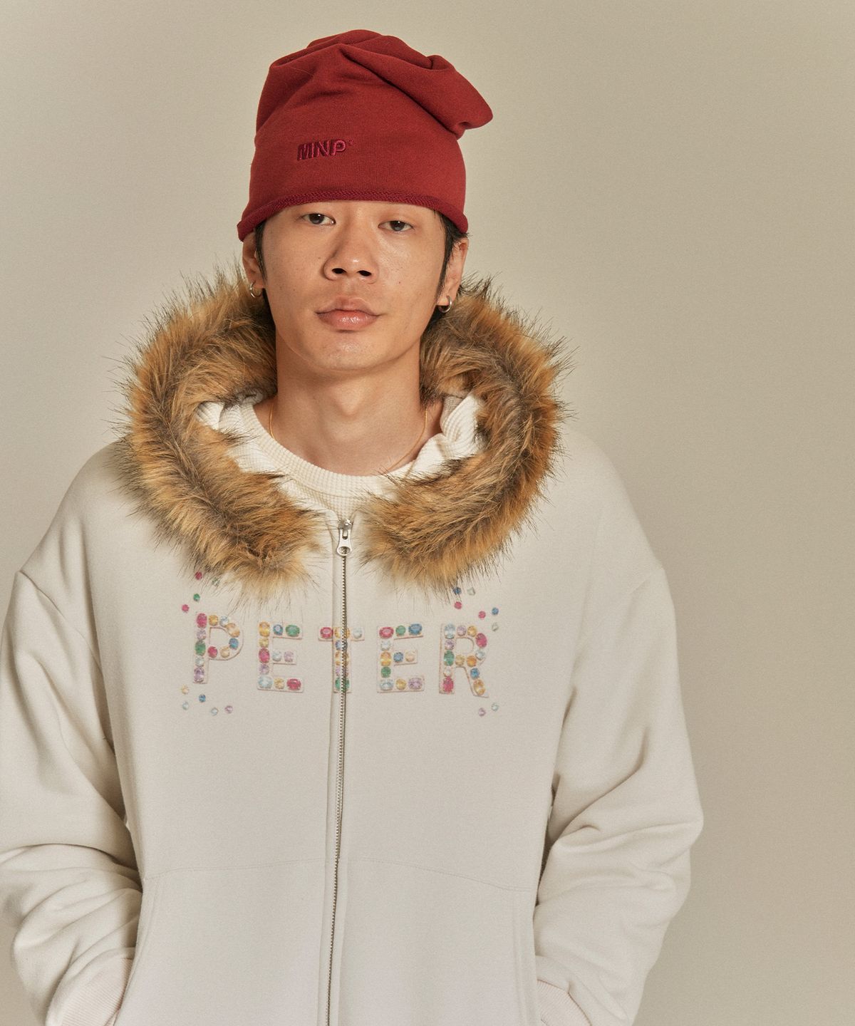 마이네임이즈피터(MYNAMEISPETER) PETER FUR ZIP HOODIE - WHITE