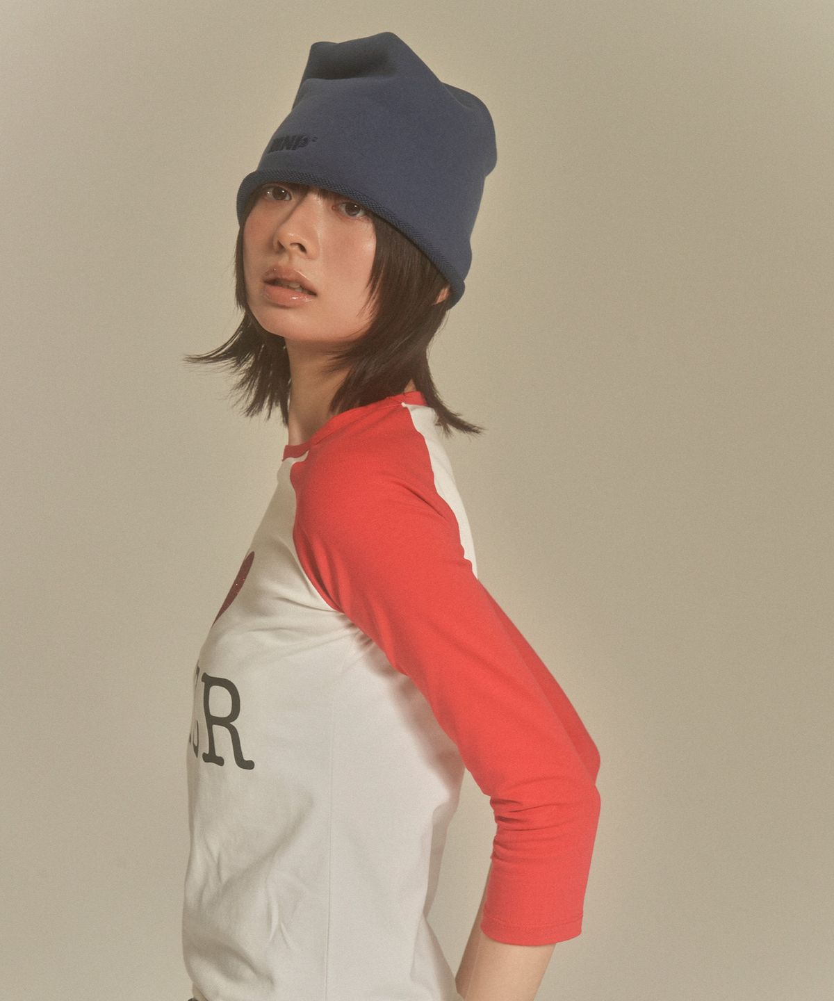 마이네임이즈피터(MYNAMEISPETER) (W) I LOVE PETER RAGLAN T-SHIRT - WHITE & RED