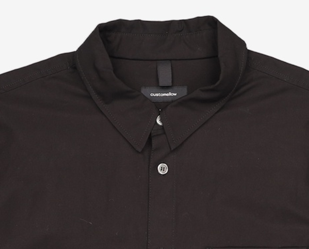 커스텀멜로우(CUSTOMELLOW) Black 2-Collar Detail Side Slit Shirt_CWSAM25203BKX 110