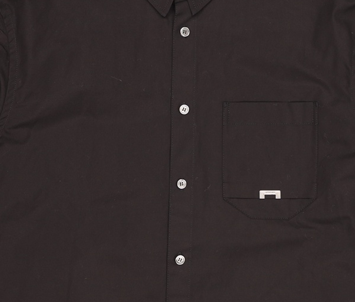 커스텀멜로우(CUSTOMELLOW) Black 2-Collar Detail Side Slit Shirt_CWSAM25203BKX 110