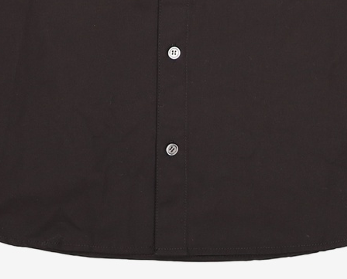 커스텀멜로우(CUSTOMELLOW) Black 2-Collar Detail Side Slit Shirt_CWSAM25203BKX 110