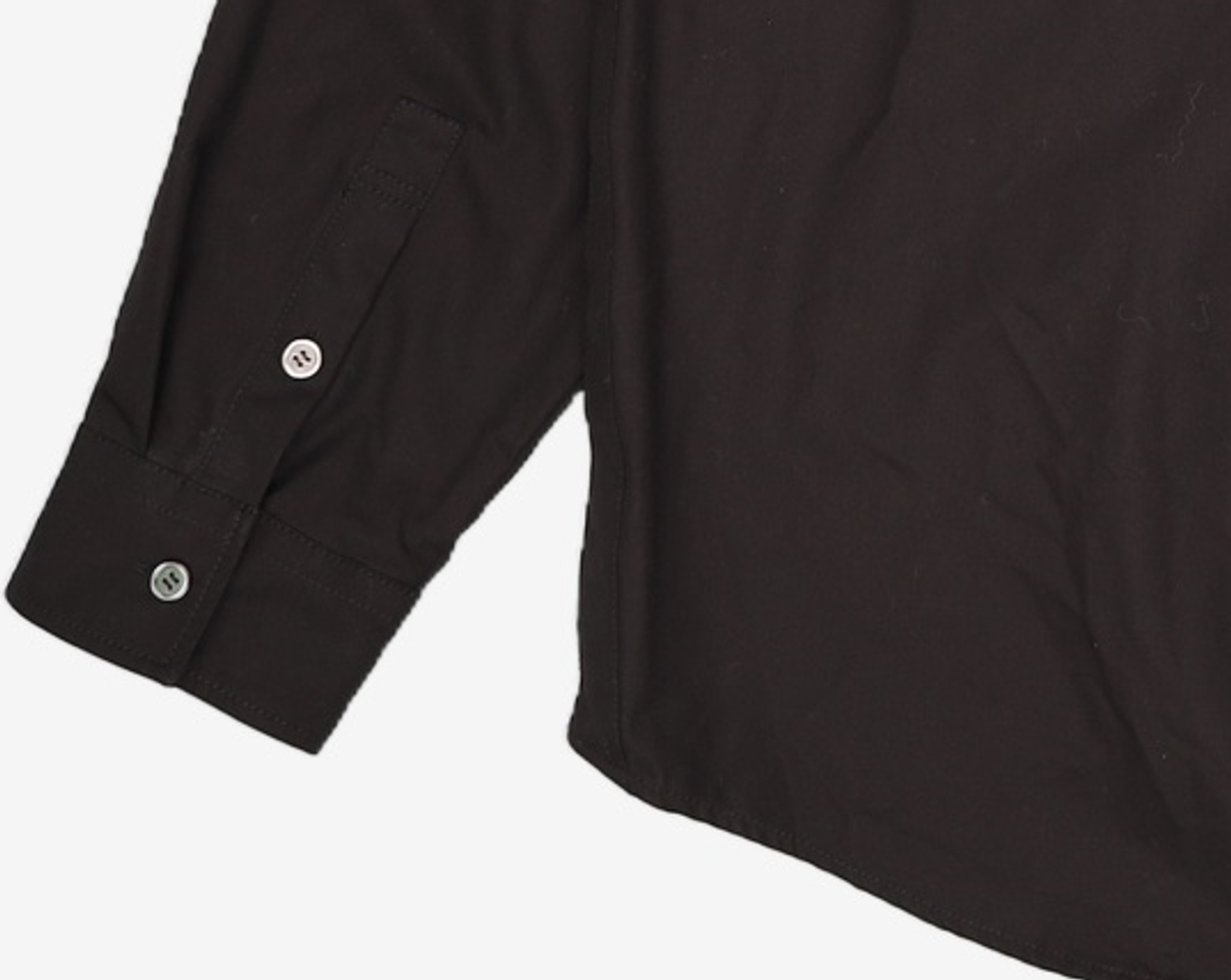 커스텀멜로우(CUSTOMELLOW) Black 2-Collar Detail Side Slit Shirt_CWSAM25203BKX 110