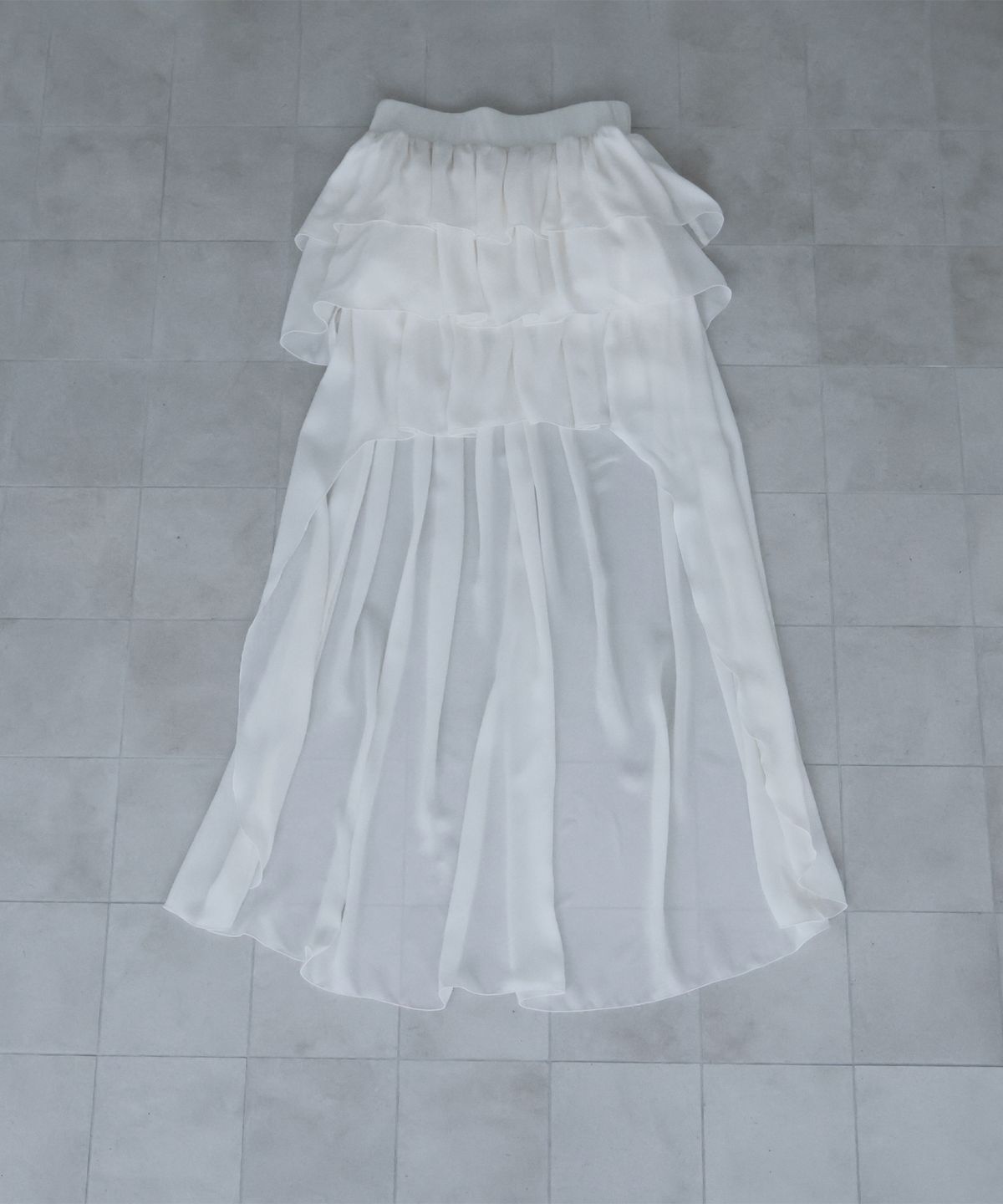 이오담(IODAM) RIPPLE 2WAY CHIFFON SKIRT (white)