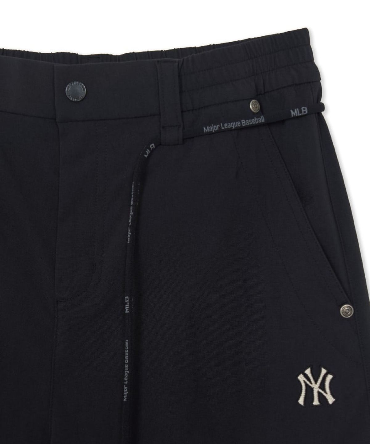 엠엘비(MLB) 여성 코튼터치 스트링 커브드 와이드 팬츠 NY (Black)