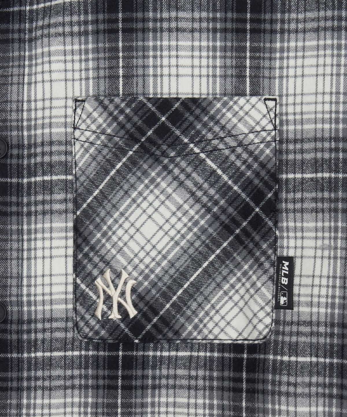엠엘비(MLB) 백레터링 코튼 플란넬 체크셔츠 NY (Black)