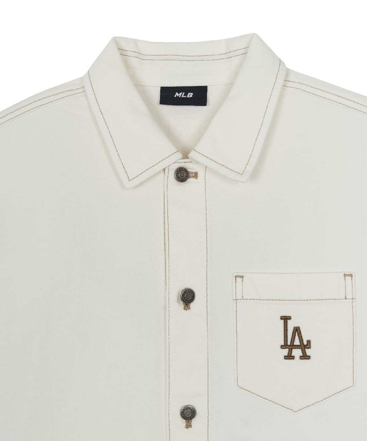 엠엘비(MLB) 바시티 로고 데님셔츠 LA (Ivory)