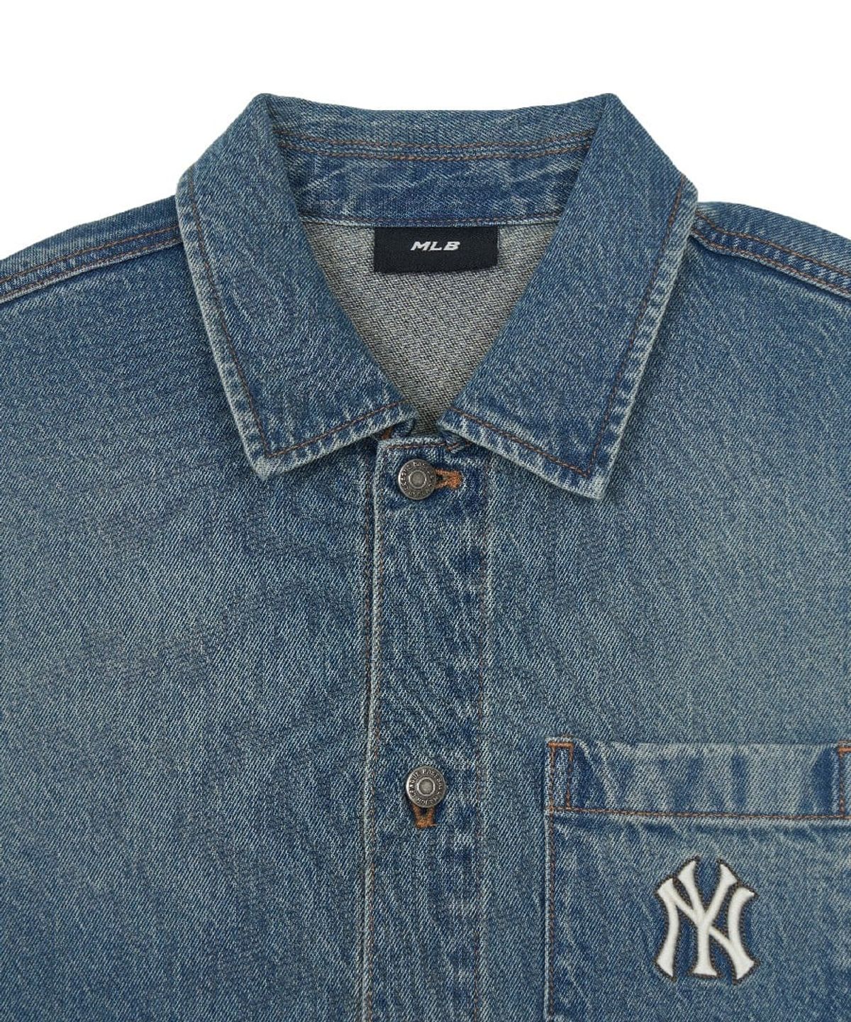 엠엘비(MLB) 바시티 로고 데님셔츠 NY (Indigo)