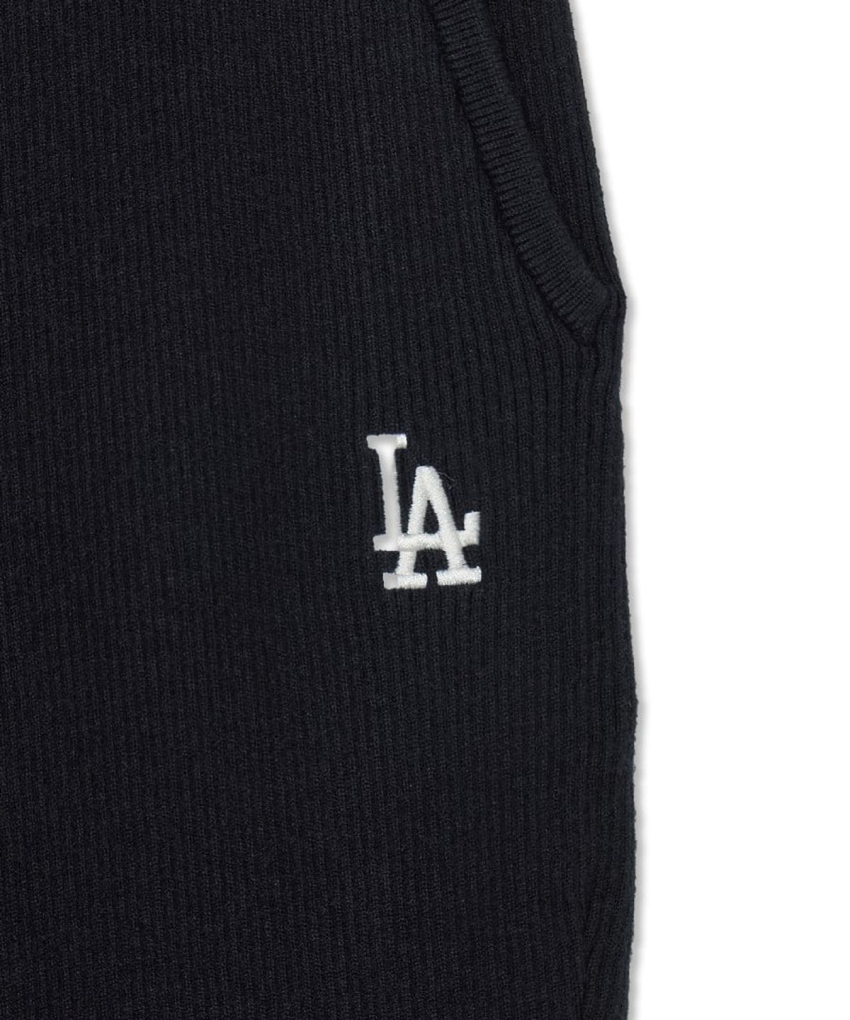 엠엘비(MLB) 여성 베이직 골지 스웨터 와이드플레어 팬츠 LA (Black)