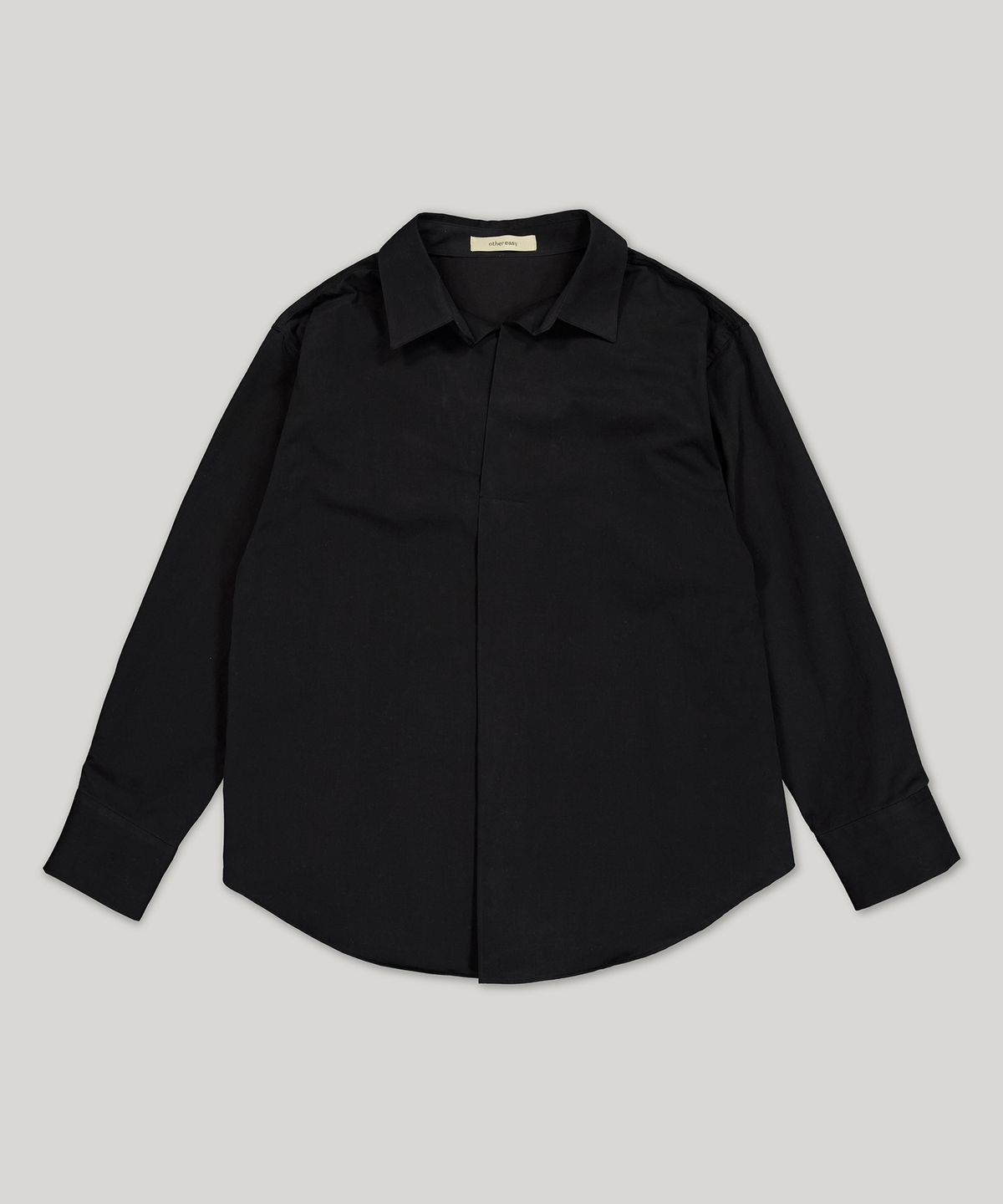 아더이지(OTHER EASY) drape pop-over shirts (black)