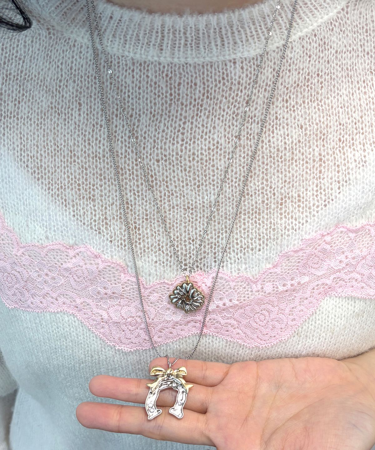시눈(SINOON) Seed Necklace (Silver Gold)