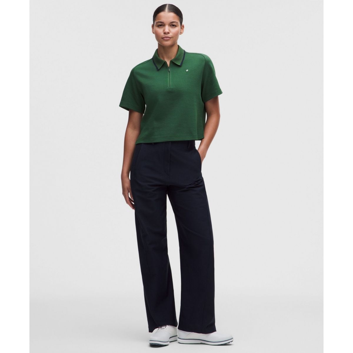 룰루레몬(LULULEMON) 코튼 블렌드 피케 숏슬리브 폴로 셔츠  IVYG TRNV