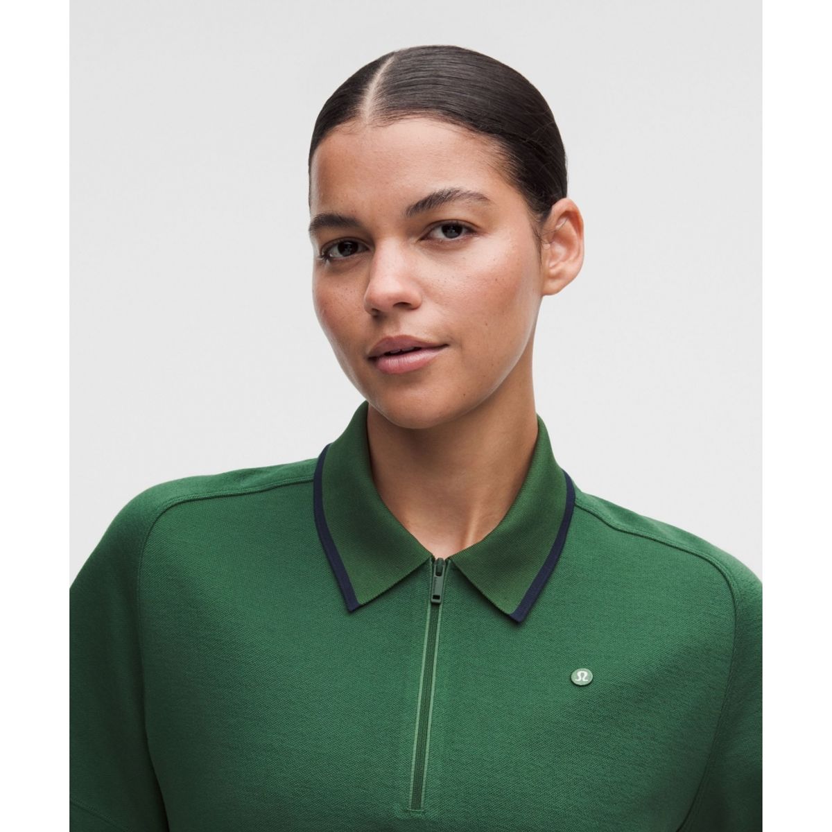 룰루레몬(LULULEMON) 코튼 블렌드 피케 숏슬리브 폴로 셔츠  IVYG TRNV
