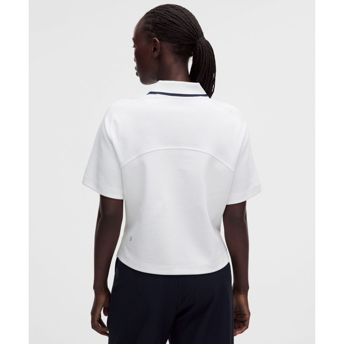 룰루레몬(LULULEMON) 코튼 블렌드 피케 숏슬리브 폴로 셔츠  WHT TRNV
