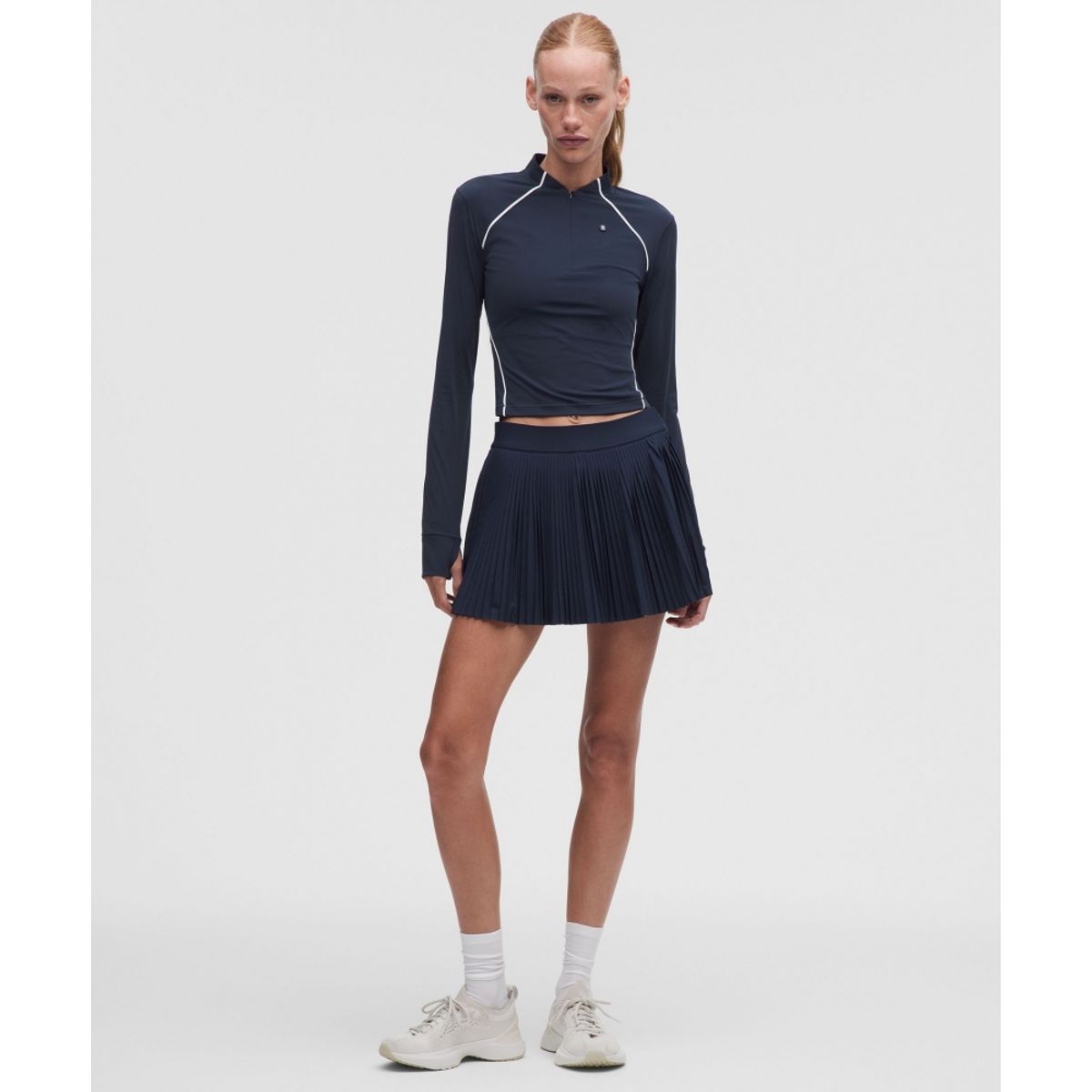 룰루레몬(LULULEMON) 골프 모크넥 롱슬리브 셔츠  CLBL WHT