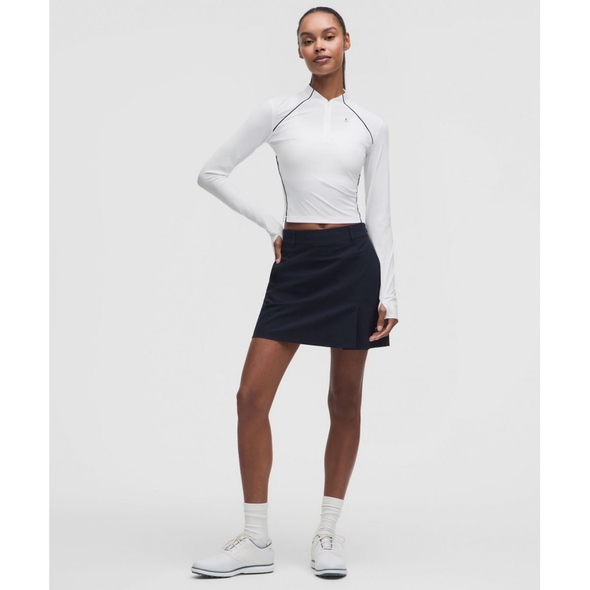 룰루레몬(LULULEMON) 골프 모크넥 롱슬리브 셔츠  WHT CLBL