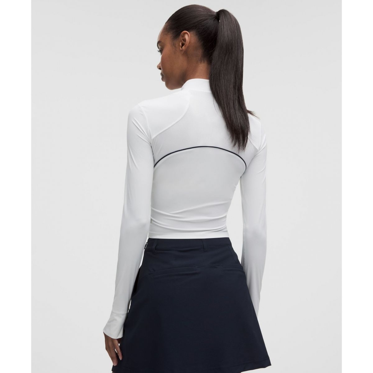 룰루레몬(LULULEMON) 골프 모크넥 롱슬리브 셔츠  WHT CLBL