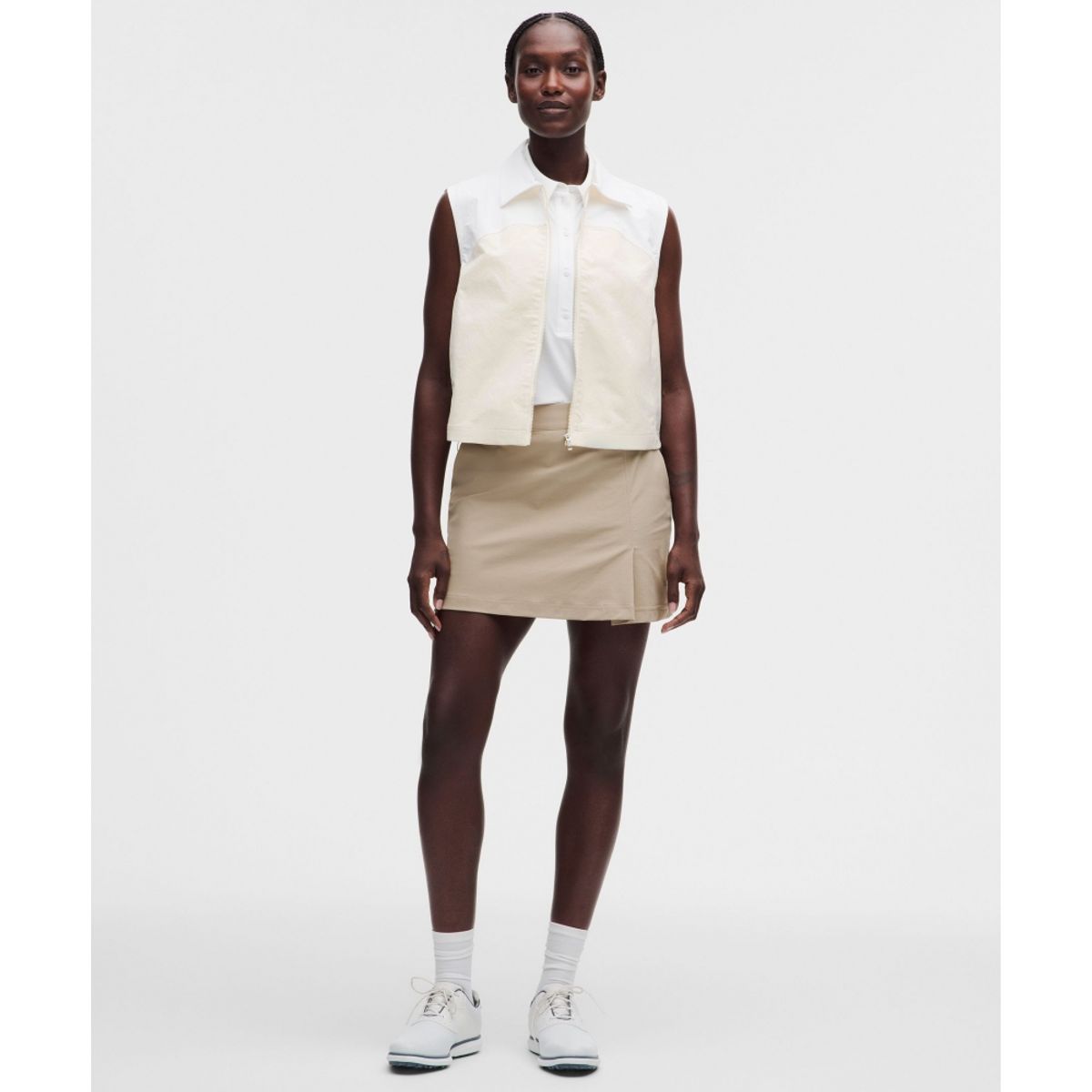 룰루레몬(LULULEMON) 칼라드 패널 골프 베스트  LTIV WHT