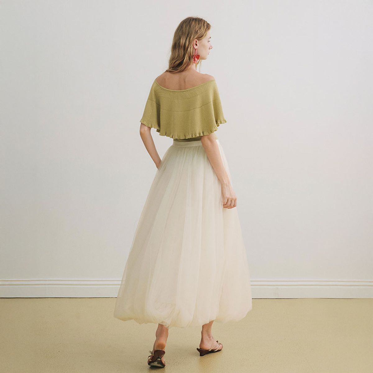 와이와이아이엠(YYIAM) YY_French tulle midi skirt