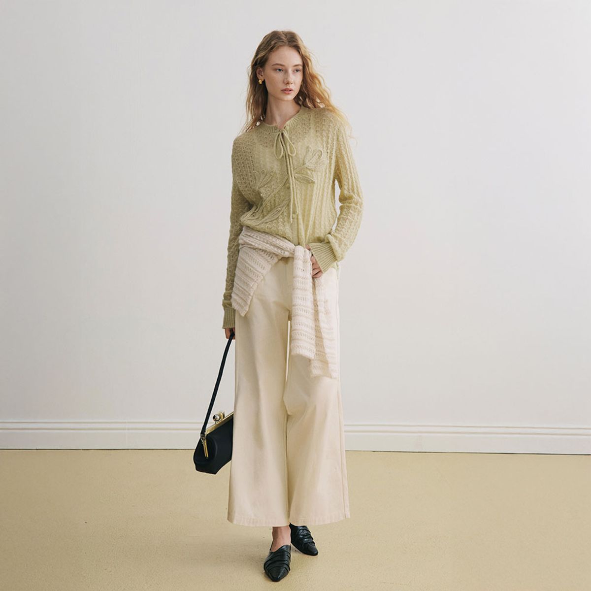 와이와이아이엠(YYIAM) YY_Wide-leg drape pure pants_2color