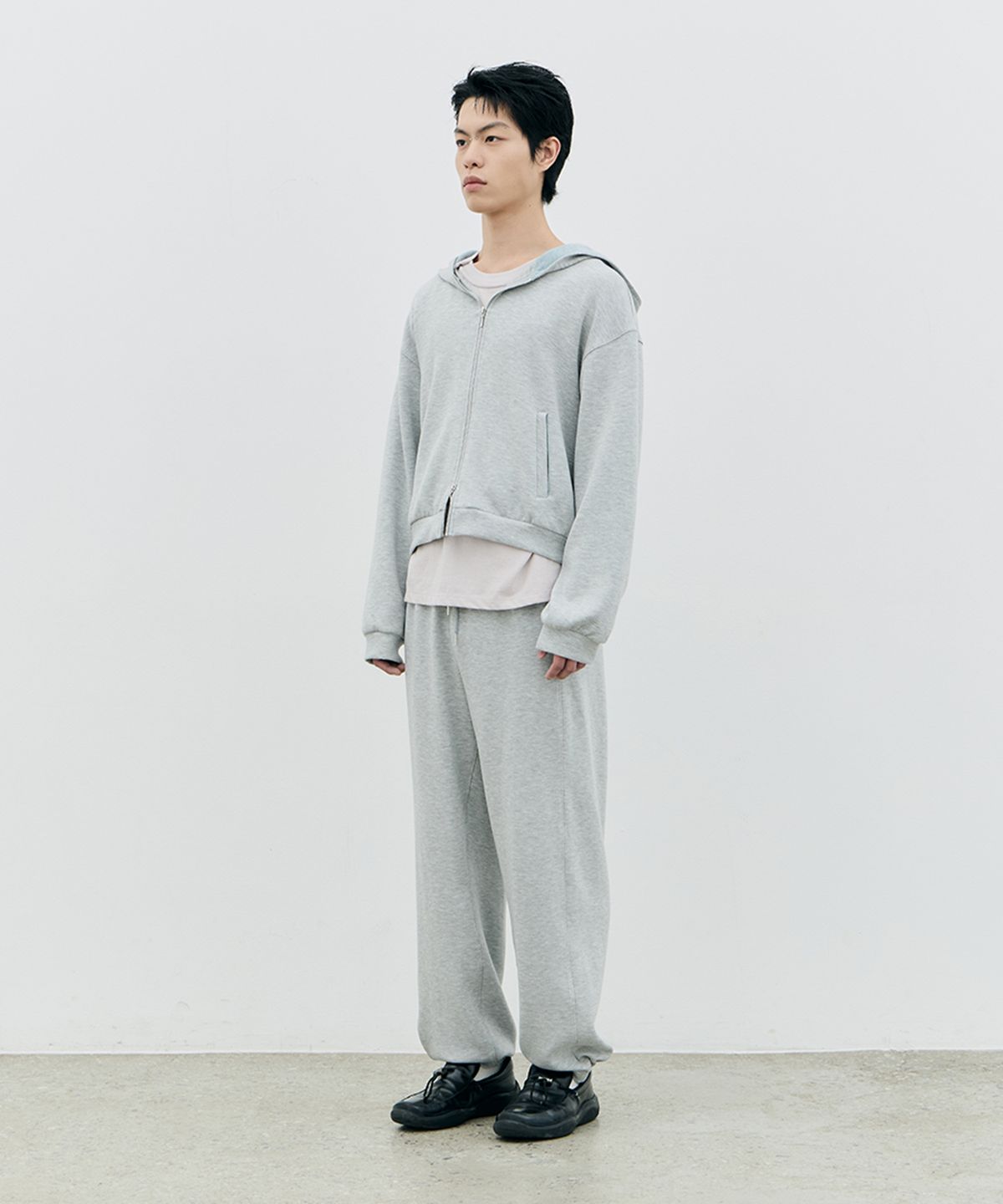 로움(ROWM) SOFT CONTOUR HOODED ZIP-UP (GRAY/MINT)