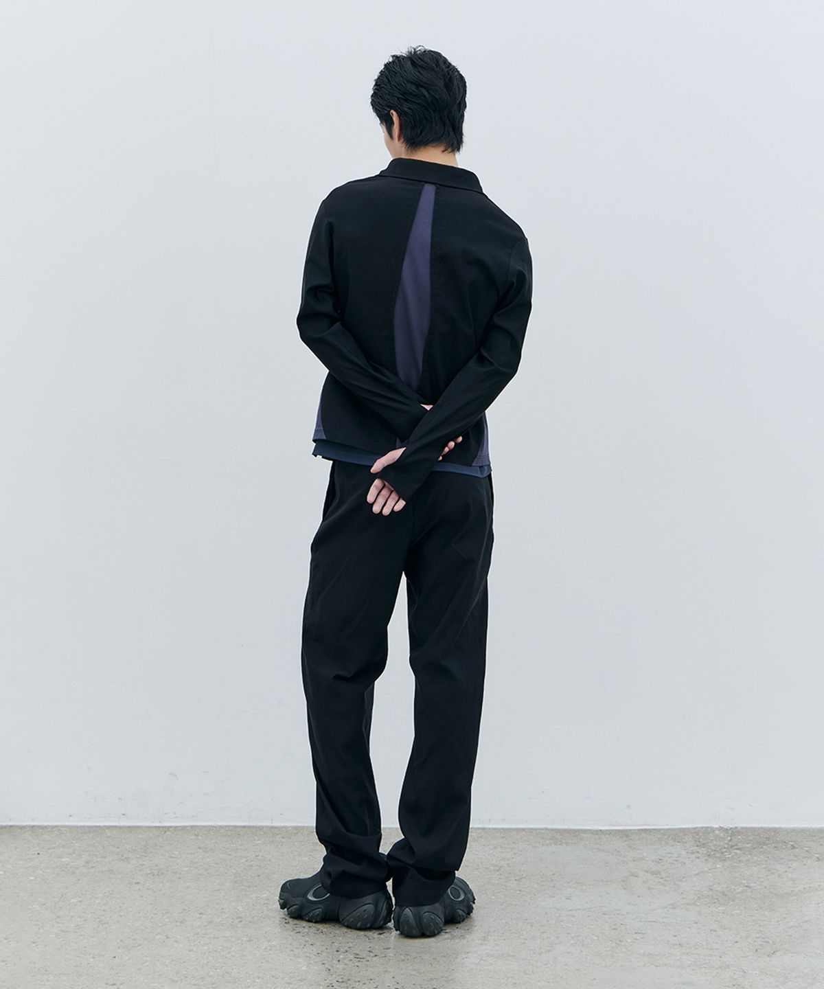 로움(ROWM) CONTRAST PANEL JACKET (BLACK)