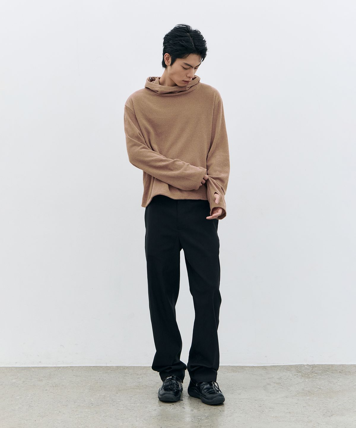 로움(ROWM) FLEECE BALACLAVA HOODED (CAMEL)