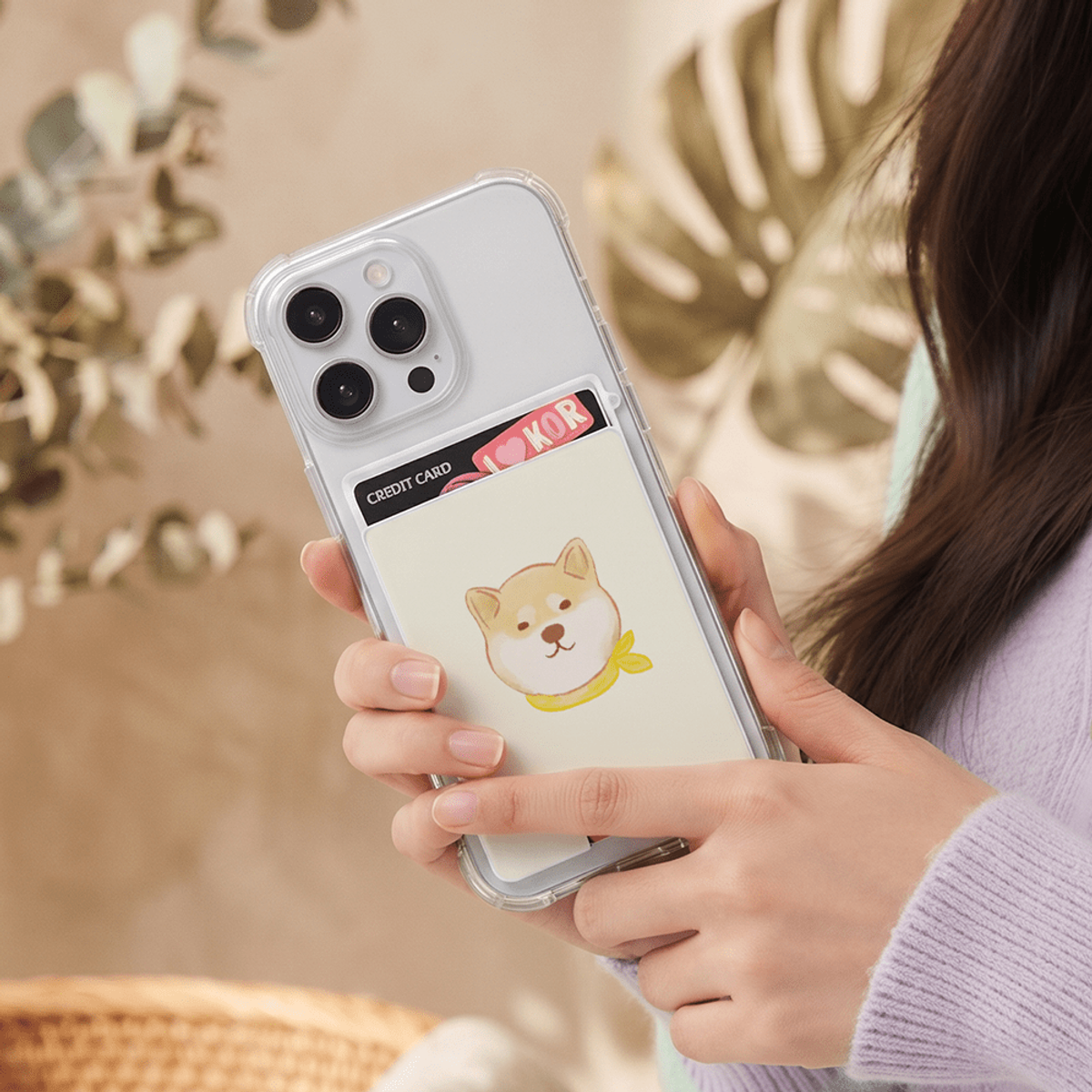 아칸(AKAN) BINA 노랑시바 맥세이프 스탠드 카드홀더