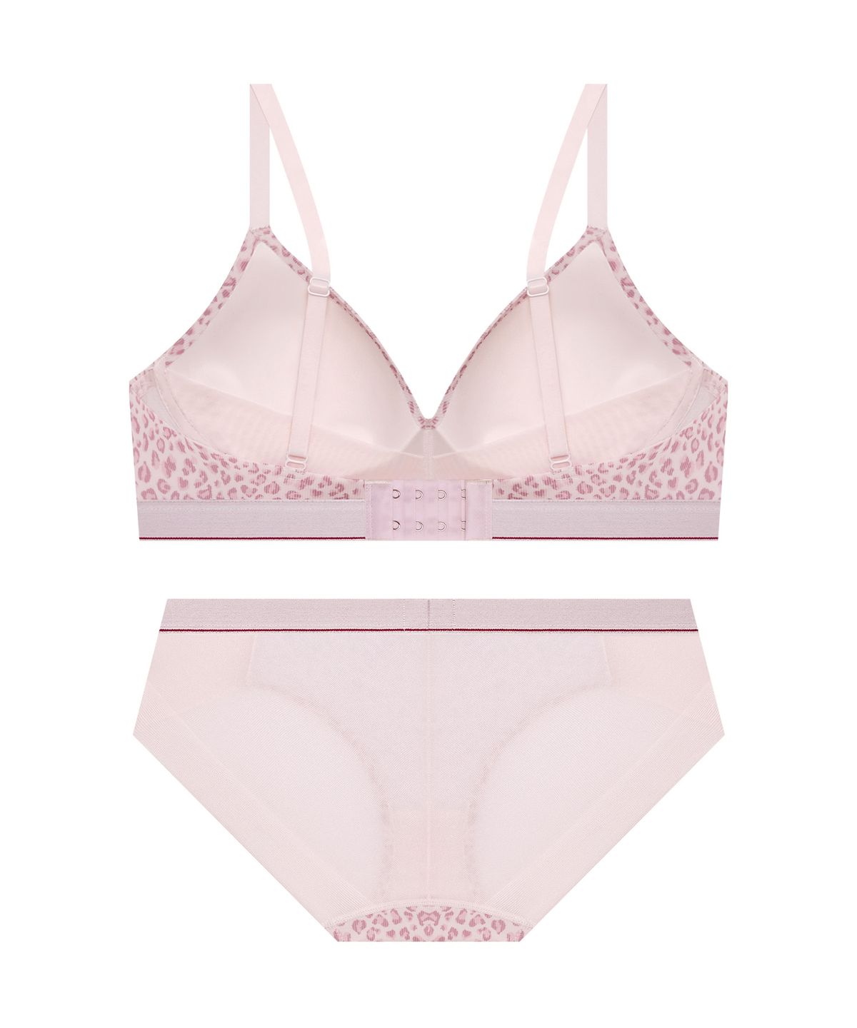 코데즈컴바인 이너웨어(CODES COMBINE INNERWEAR) 핑크 레오파드 퓨징 노와이어 햄팬티 세트