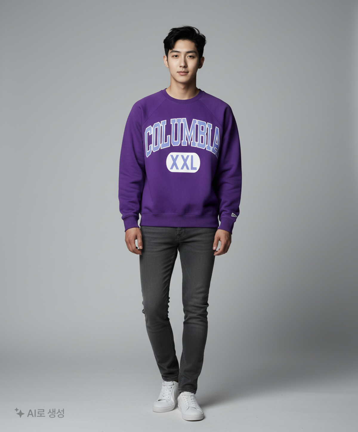 컬럼비아 유니버시티(COLUMBIA UNIVERSITY) CUT XXL LOGO OVER-FIT TERRY SWEATSHIRTS 빈티지퍼플 105