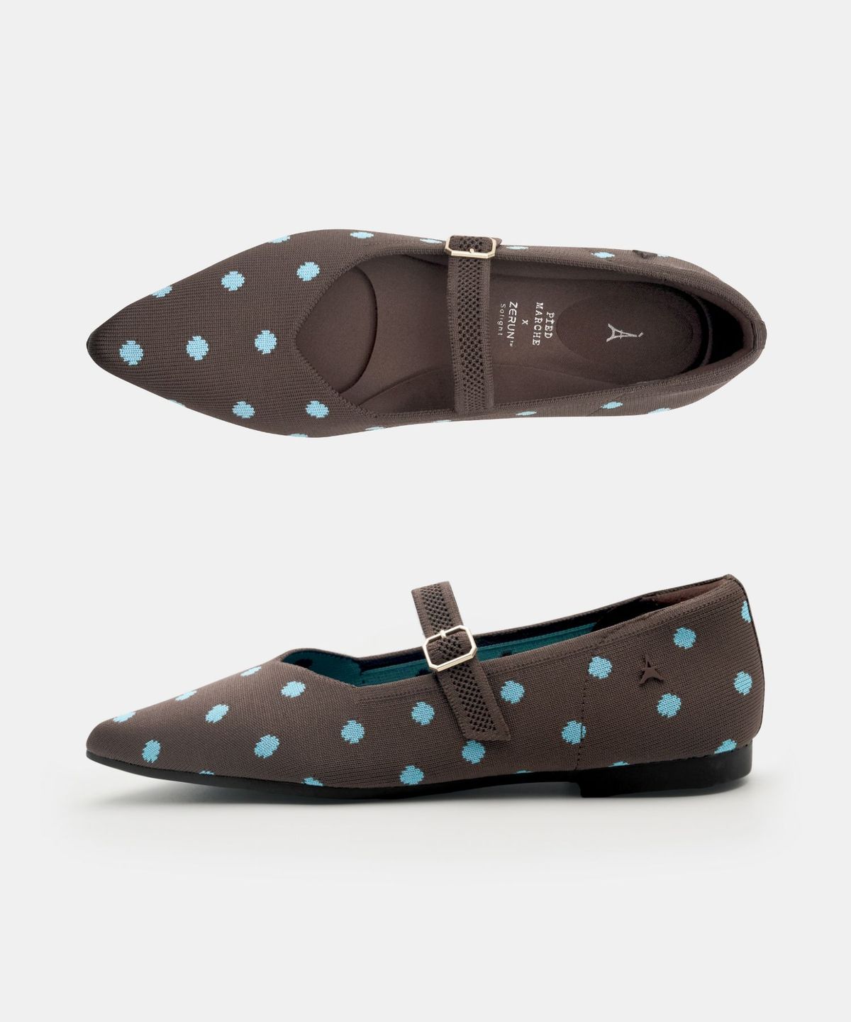 아삐에 마르슈(APIED MARCHE) [니티드 스탠다드] RELAXA MJ 포인트토 도트 니트 플랫 2.3cm -PM5004-1 (2color)
