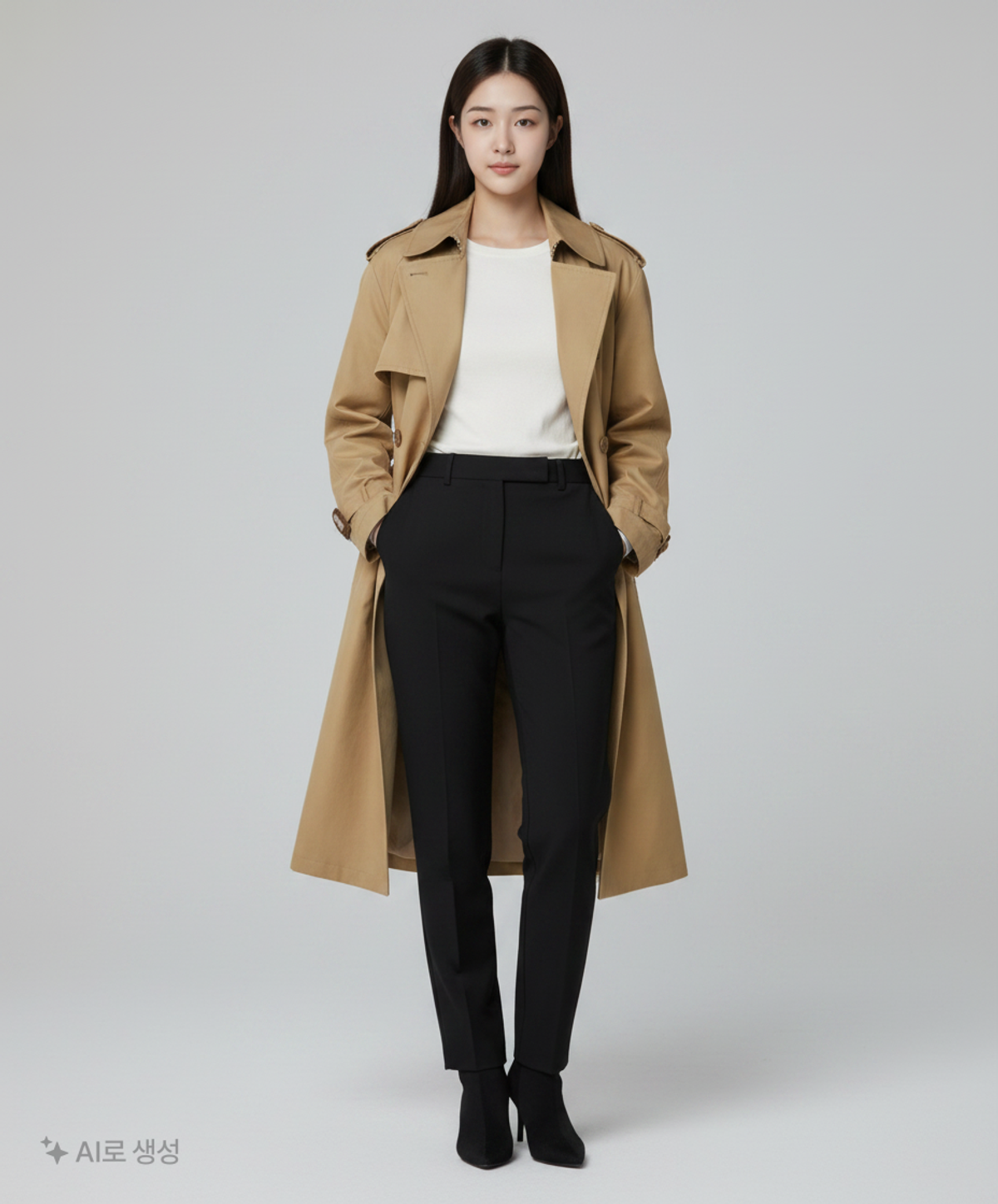 미쏘(MIXXO) 벨티드 롱 트렌치 코트 MIWJT9T12G S