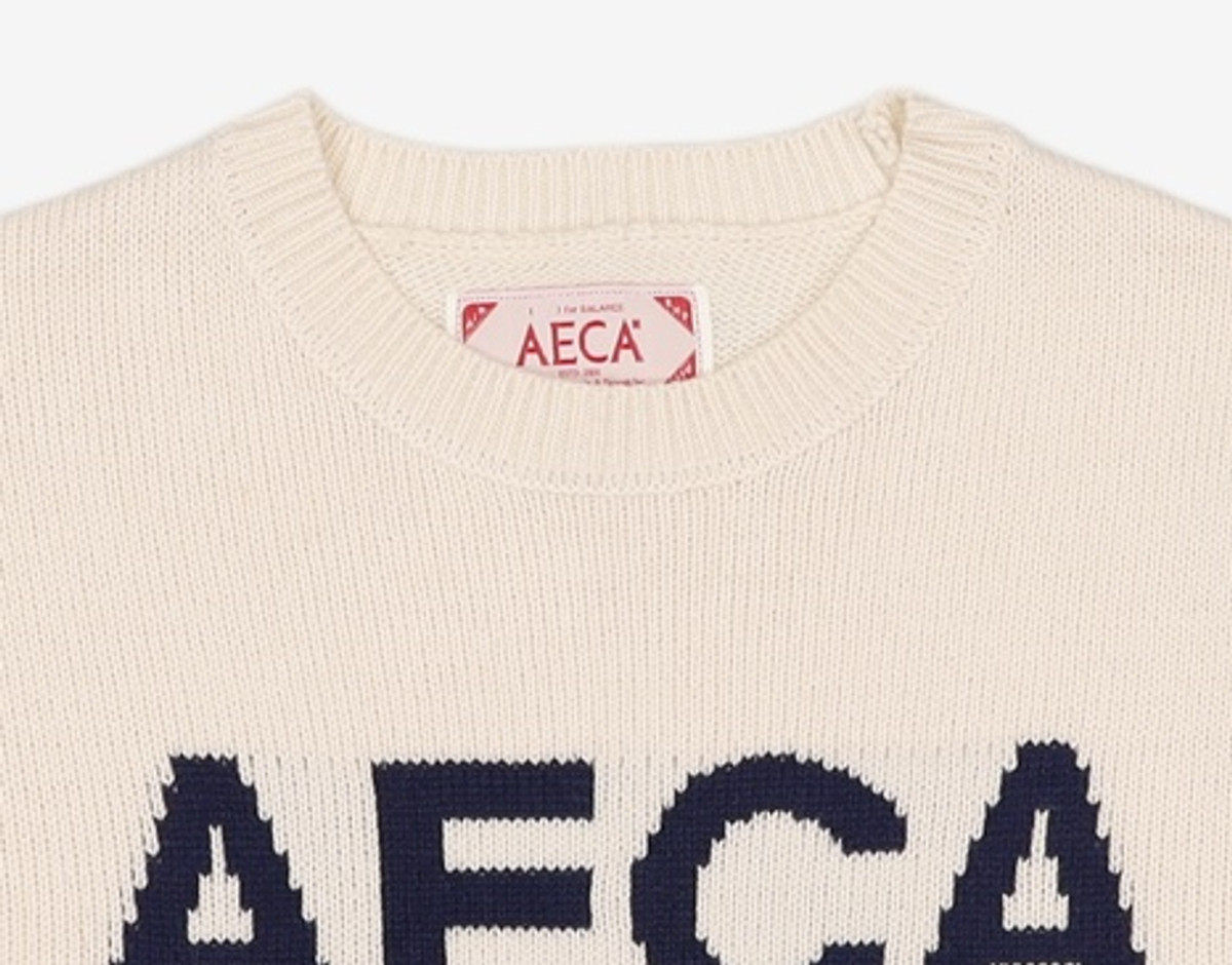 에이카화이트(AECA) AECA BIG LOGO WOOL KNIT-IVORY S